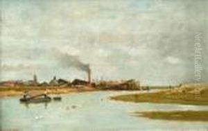 Preparing To Sail On The Norfolk Coast by Arthur George Bell