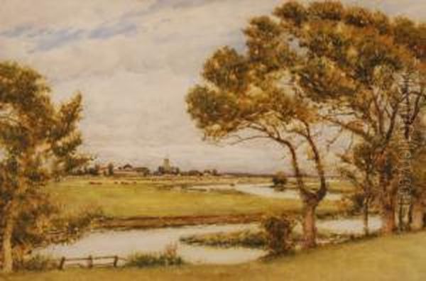 Extensive River Landscape Towards Christ Church, Hampshire - view 1