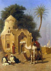 A Rest Outside the Mosque by Rudolf Christian Eugen Bendemann