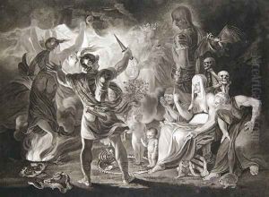 Macbeth, the Three Witches and Hecate in Act IV, Scene I of 'Macbeth' by John Boydel