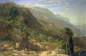Olive Groves at Varenna, Lake Como, Italy 1861 by Frederick Lee Bridell