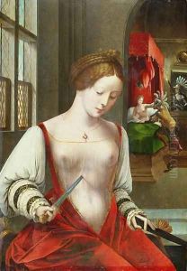 Lucretia, first wife of Lucius Colatinus Tarquinius by Ambrosius Benson
