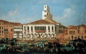 The Palazzo Correr, Venice, With
A Senator And His Attendants Watching Wrestlers On A Pontoon, And
Numerous Vessels On The Grand Canal The Palazzo Correr, Venice, With
A Senator And His Attendants Watching Wrestlers On A Pontoon, And
Numerous Vessels On The Grand Canal