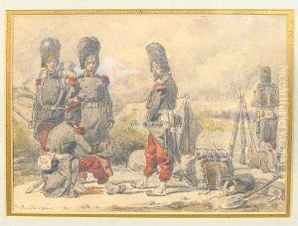 Soldiers At An Encampment - view 1