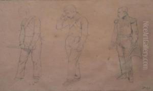 Etude De Trois Militaires by Joseph-Louis Hippolyte Bellange