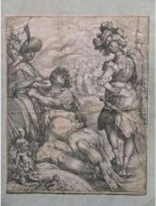 Et Pointe Seche - Signee 27.7 X 22 Cm