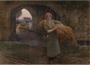 Carrying The Sheaves by Camille Felix Bellanger