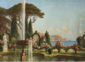 Classical Garden On The Mediterranean Coast by Paul Bellanger-Adhemar