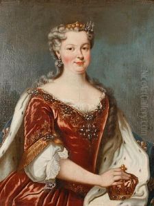 Portrait Of Queen Maria Leszczynska by Alexis-Simon Belle