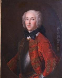 Portrait Of A Scottish Jacobite Officer Wearing A Cuirasse And A Red Coat