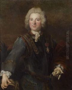 Portrait D'homme En Armure by Alexis-Simon Belle