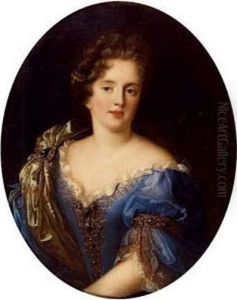 Portrait En Buste Presume D'isabelle Angelique De Montmorency,duchesse De Chatillon by Alexis-Simon Belle