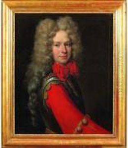 Portrait D'homme Au Noeud Rouge by Alexis-Simon Belle