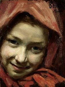Bambina Col Cappuccio Rosso