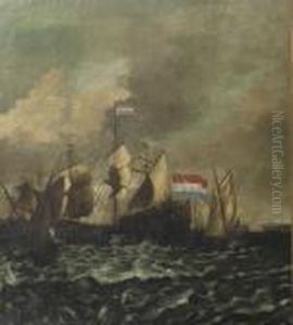 A Naval Battle by Jacob Adriaensz. Bellevois