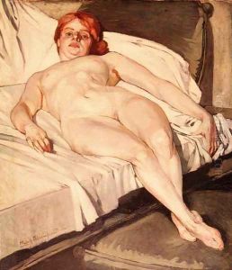 Reclining nude 1906 by Harry Bloomfield