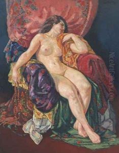 A seated nude 1913 by Harry Bloomfield