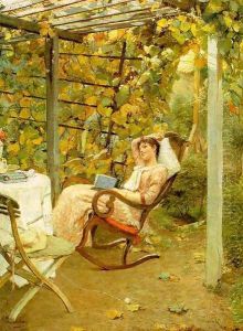 In the Pergola 1892 by Oscar Bluhm