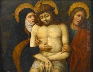 The Dead Christ Supported By Mary And Saint John The Evangelist by Giovanni Bellini