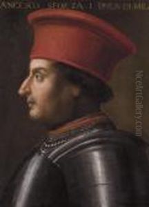 Portrait De Francesco Sforza by Giovanni Bellini