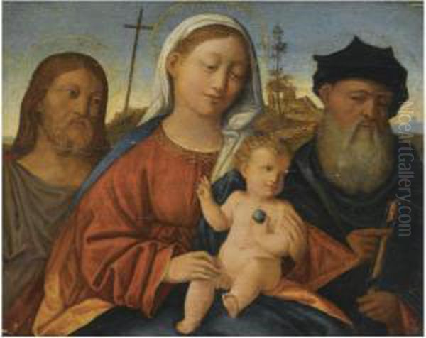 The Madonna And Child With Saint John The Baptist And Another Malesaint - view 1