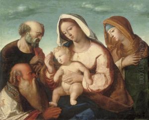 The Holy Family With Saint Anne And Saint Joachim by Giovanni Bellini