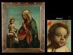 Madonna Das Kind Anbetend by Giovanni Bellini