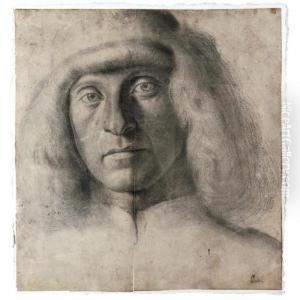 Head And Shoulders Portrait Of A Young Man by Giovanni Bellini