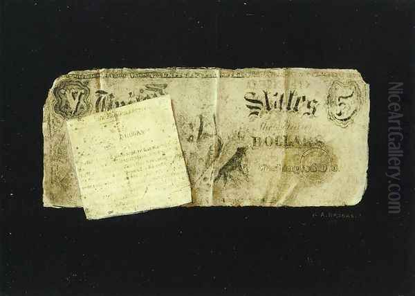 Five Dollar Bill and Clipping - view 1