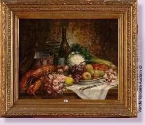 Nature Morte Aux Fleurs, Aux Fruits Et Aux Legumes by Hubert Bellis
