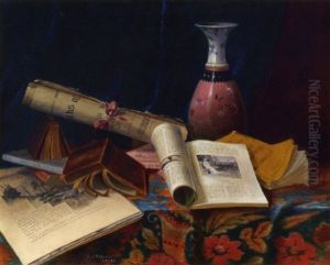 Still Life with Vase and Books by Nicholas Alden Brooks