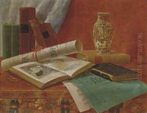 Still Life with Books and Newspaper by Nicholas Alden Brooks