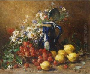 A Still Life With Lemons, Strawberries And Flowers