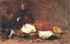Stilleven Met Oesters En Garnalen by Hubert Bellis