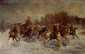A Siberian Gold Convoy by Adolf Baumgartner-Stoiloff