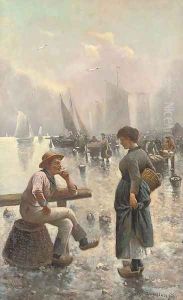 At the fish market by Adolf Baumgartner-Stoiloff