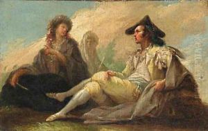 A Youth seated with a Basket; and A seated Majo and Maja in Conversation