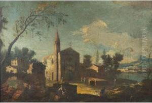 Landscape On The Island Of Murano Near Venice by Bernardo Bellotto