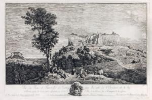 Vue Du Roc, Et Forteresse De 
Koenigstein Du Cote De L'occident, Etde La Montee, Aiant De L'autre Cote
 Le Lilienstein, Au De-lal'elbe, Et En Distance, Les Montagnes De La 
Lusace