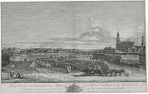 Perspective De La Ville Neuve, 
Et Du Palais De S. M. Dit D'hollande Et Des Environs De La Campagne De 
Loschuwitz, Avec Une Partie De La Roiale Eglise Catolique, Et Des 
Basions De La Ville De Dresde (de Vesme 9; Kozakiewicz 156)
