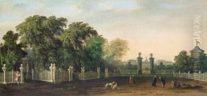 Cerchia Vista Di Un Portale Di Un Parco E Palazzo
