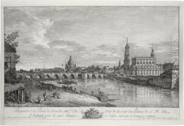 Perspective Du Pont De Dresde 
Sur L'elbe, Tiree De La Veue Du Palais De S. M., Dites D'hollande (de V.
 12; K. 150) - view 1