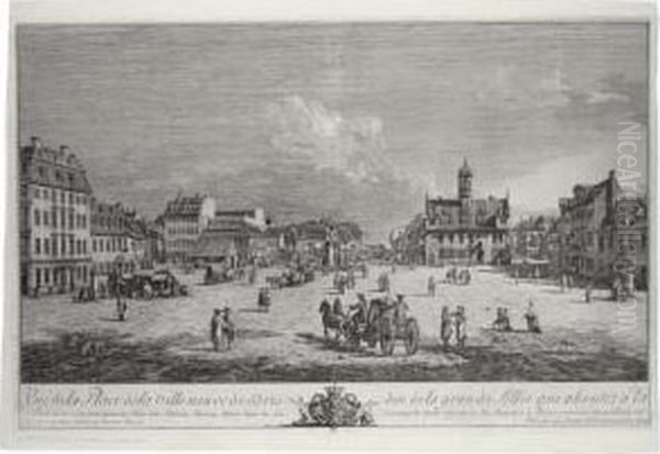 Vue De La Place De La 
Ville-neuve De Dresden, De La Grande Allee Qui Aboutit A La Porte Noire 
(de V. 14; K. 187) - view 1