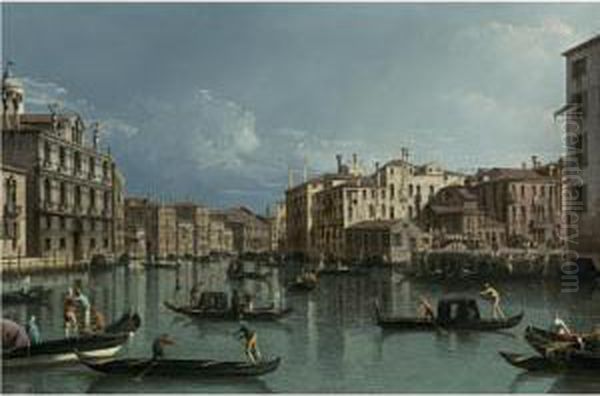 The Grand Canal, Looking North 
From The Palazzo Contarini Dagli Scrigni To The Palazzo Rezzonico - view 1