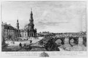Perspective De La Facade De La 
Roale Eglise Catolique, Avec Unepart Du Palais, De S M, Et Des Environs 
De Neudorff Sur L'elbe,tire Du Jardin De S. E. E Mgr, Le Comte Ce Brhl 
Le Pre.rministre