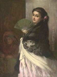 A Spanish girl with her Duenna by Thomas Brooks