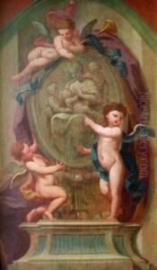 Bas-relief Der Charitas, Von Putti Umringt by Antonio Bellucci