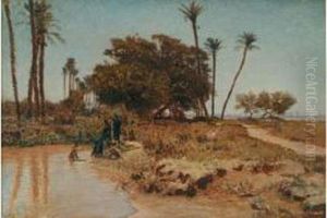 Ile De Gizeh, (le Caire) Femmes Se Baignant, Vers 1857-1858