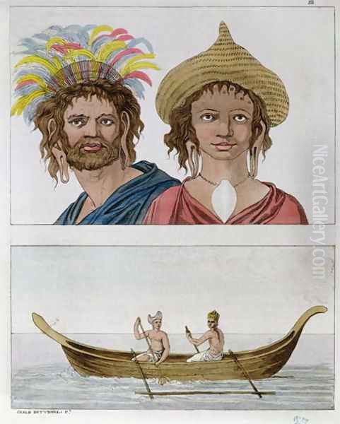 Inhabitants of Easter Island, from 'Le Costume Ancien et Moderne' - view 1