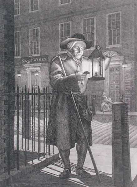 London Watchman with his Lantern by Moonlight, 1776 - view 1